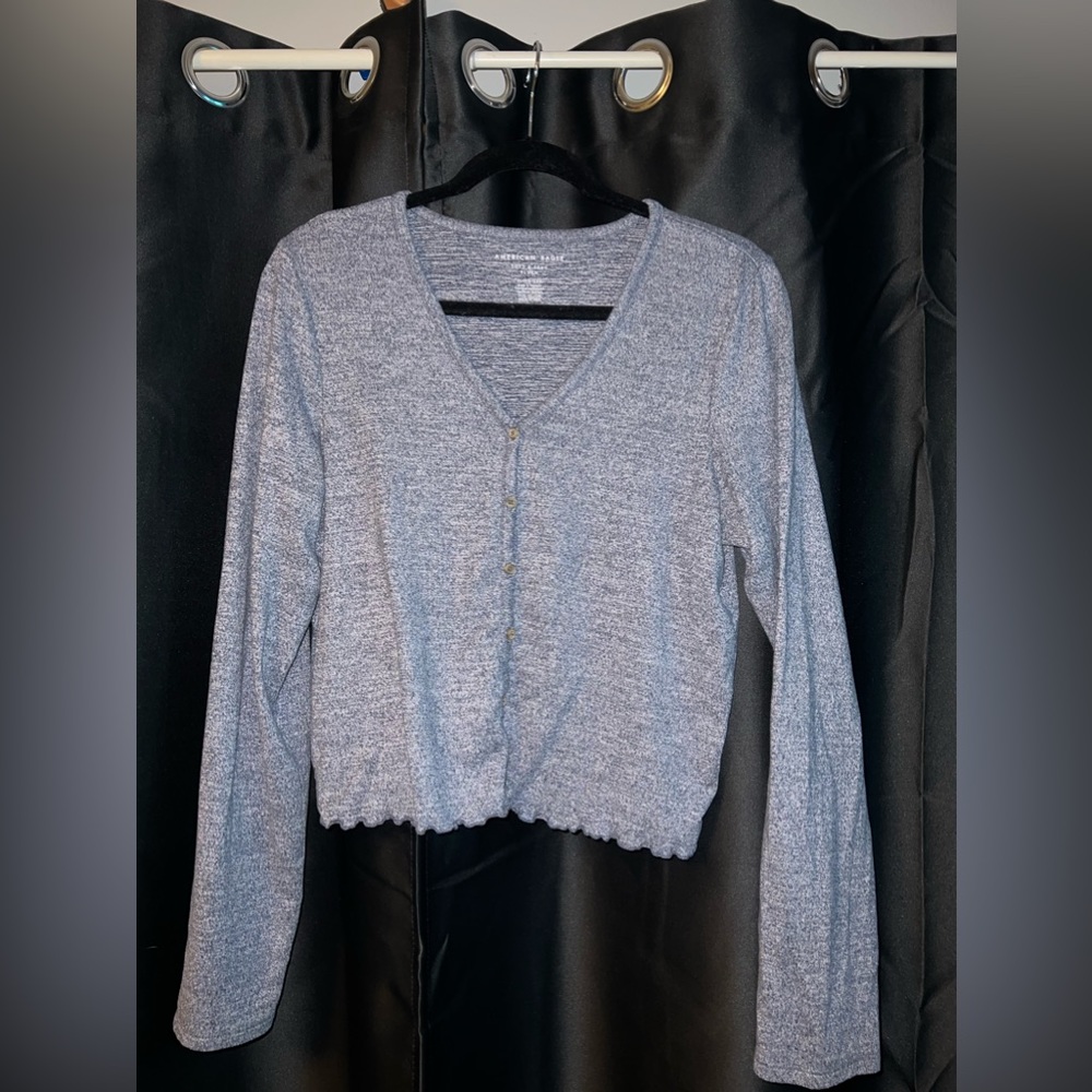 Cropped Blue American Eagle Cardigan